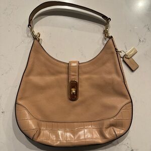 Coach Amber Hobo with Croc details F73095 in Beechwood